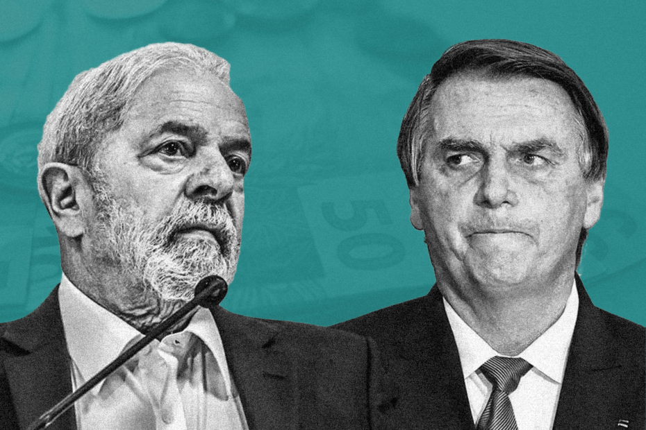 (Foto Lula: Bloomberg / Foto Bolsonaro: Evaristo Sa/Getty Images / Design: Micaelle Morais/Mercatus)