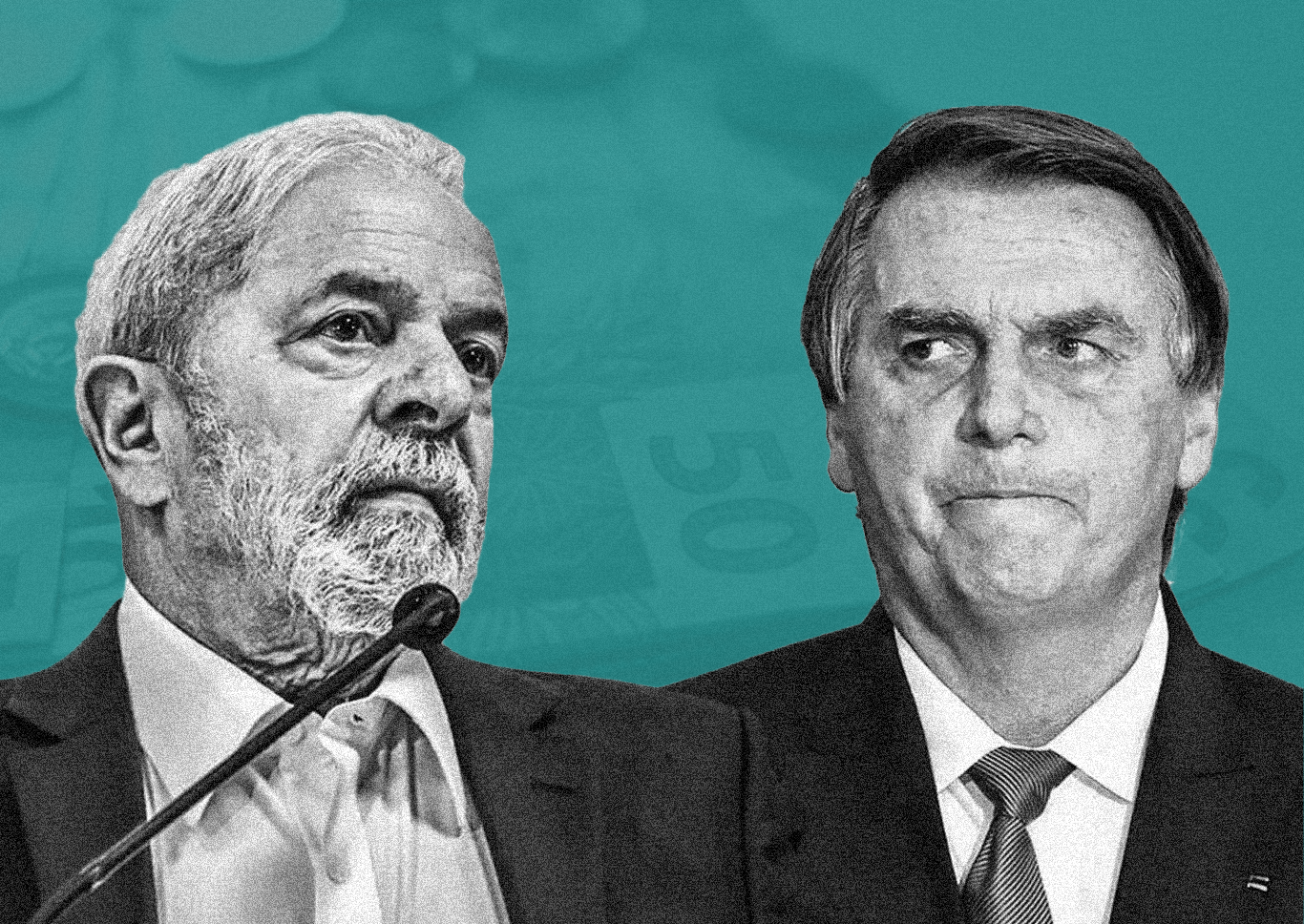 (Foto Lula: Bloomberg / Foto Bolsonaro: Evaristo Sa/Getty Images / Design: Micaelle Morais/Mercatus)